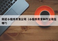 附近小程序开发公司（小程序开发制作公司在哪?）