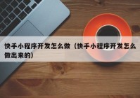 快手小程序开发怎么做（快手小程序开发怎么做出来的）