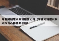 专业网站建设实训报告心得（专业网站建设实训报告心得体会总结）