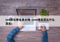 seo优化排名多少钱（seo排名优化什么意思）